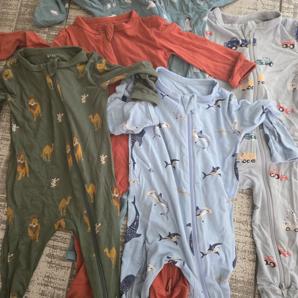 Kyte BABY Green and Blue Footie Pajamas Soft and Stylish